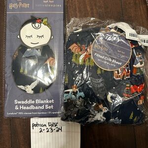 Harry Potter Swaddle Blanket & Fitted Crib Sheet Set